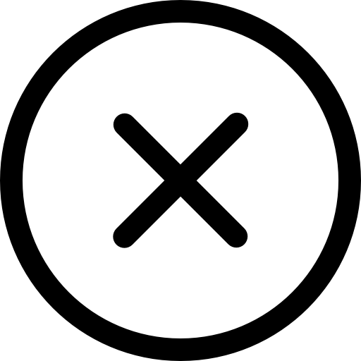 cerrar simbolo de boton circular